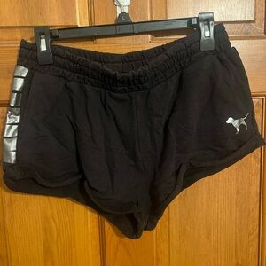 PINK Victoria's Secret Black Shorts with Silver Details
